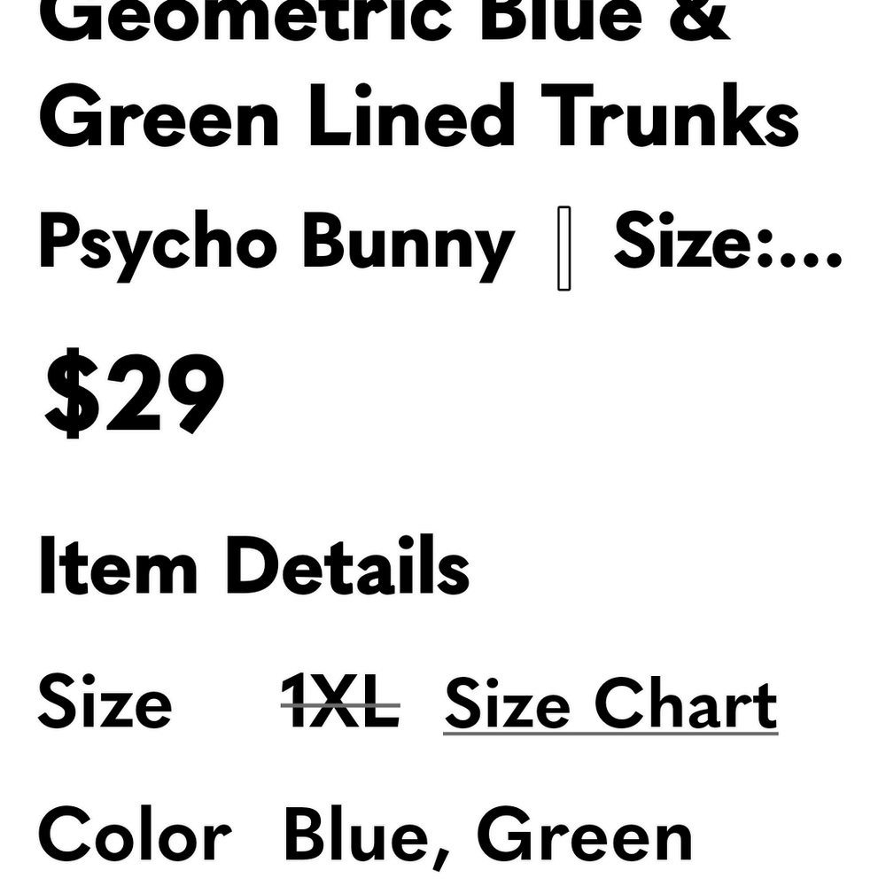 Psycho Bunny Geometric Blue & Green Swim Trunks